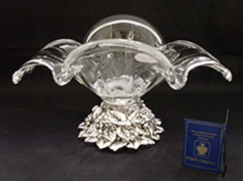Coppetta in cristallo con base in argento